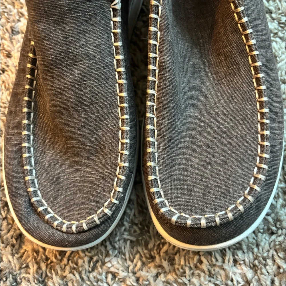 Hey Dude Men's 10M Charcoal Bradley Classic Boots Lace Up Faux Leather LB2-15